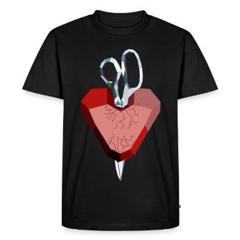 Cœur brisé de rubis et de diamant - T-shirt Premium bio Homme - noir - Devant - Nico (187cm)