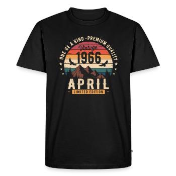 Millésime Anniversaire Avril 1966 April 1966 - T-shirt Premium bio Homme - noir - Devant - Nico (187cm)