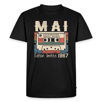 Mai 1967 - T-shirt Premium bio Homme - noir - Devant - Nico (187cm)