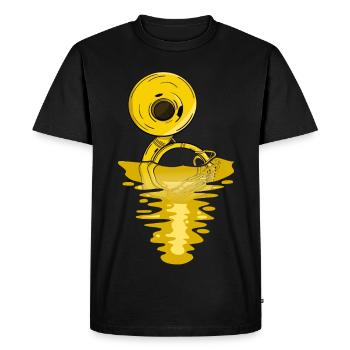 Tuba musical Susaphon d’or - T-shirt Premium bio Homme - noir - Devant - Nico (187cm)