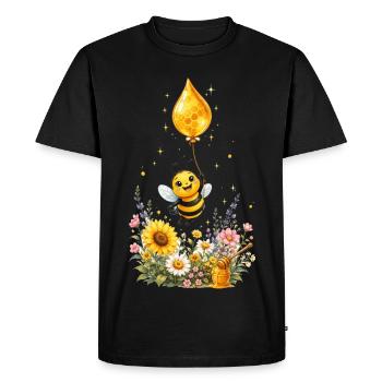 abeille, apiculteur, nid d’abeille, fleurs, insecte des prairies, - T-shirt Premium bio Homme - noir - Devant - Nico (187cm)