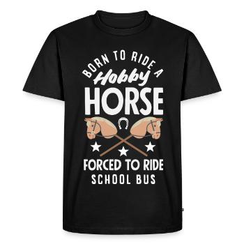 Balades en bus scolaire pour chevaux de loisir - T-shirt Premium bio Homme - noir - Devant - Nico (187cm)