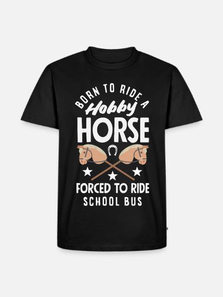 Hobby Horse School Bus Riding - Men's Premium Organic T-Shirt - black
