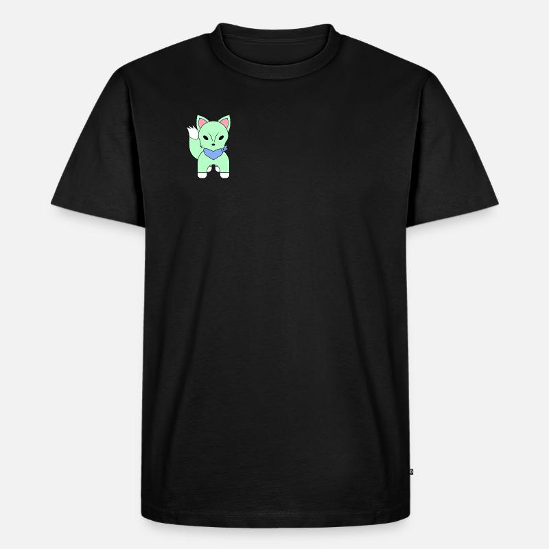 Fuchs mit Halstuch - Männer Premium Bio T-Shirt - Schwarz