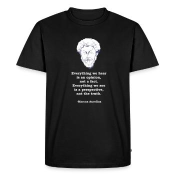 Marcus Aurelius citation philosophie philosophe Stoic - T-shirt Premium bio Homme - noir - Devant - Nico (187cm)