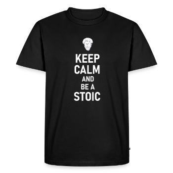 Keep Calm And Be A Stoic - Aurelius Philosophy - Men's Premium Organic T-Shirt - black - Front - Nico (187cm)