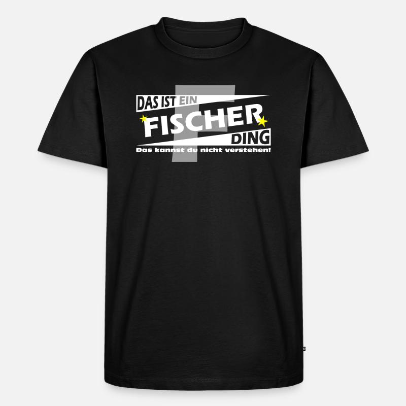 Fischer Ding - Männer Premium Bio T-Shirt - Schwarz