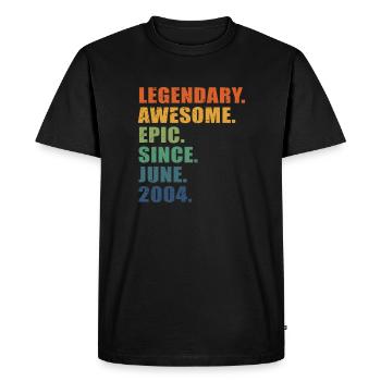 19e anniversaire, juin 2004, 19e anniversaire - T-shirt Premium bio Homme - noir - Devant - Nico (187cm)