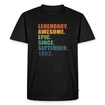40e anniversaire, septembre 1982, 40e anniversaire - T-shirt Premium bio Homme - noir - Devant - Nico (187cm)