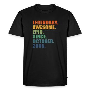 18e anniversaire, octobre 2005, 18e anniversaire - T-shirt Premium bio Homme - noir - Devant - Nico (187cm)