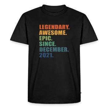 2e anniversaire, décembre 2021, 2e anniversaire - T-shirt Premium bio Homme - noir - Devant - Nico (187cm)