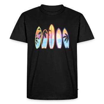 Surfboards Beach Graphic Surfboarding Surfboarder - Men's Premium Organic T-Shirt - black - Front - Nico (187cm)