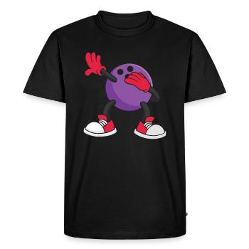 Figurine de dessin animé Bowling Ball Design pour un bowling - T-shirt Premium bio Homme - noir - Devant - Nico (187cm)