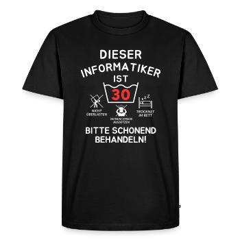 This computer scientist is 30. - Men's Premium Organic T-Shirt - black - Front - Nico (187cm)