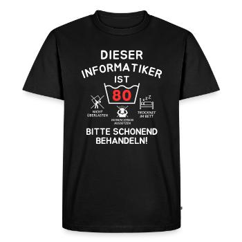 This computer scientist is 80 years old. - Men's Premium Organic T-Shirt - black - Front - Nico (187cm)