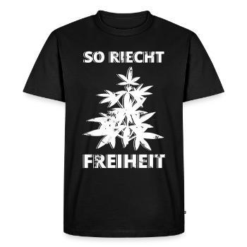 Cannabis Freedom - Men's Premium Organic T-Shirt - black - Front - Nico (187cm)
