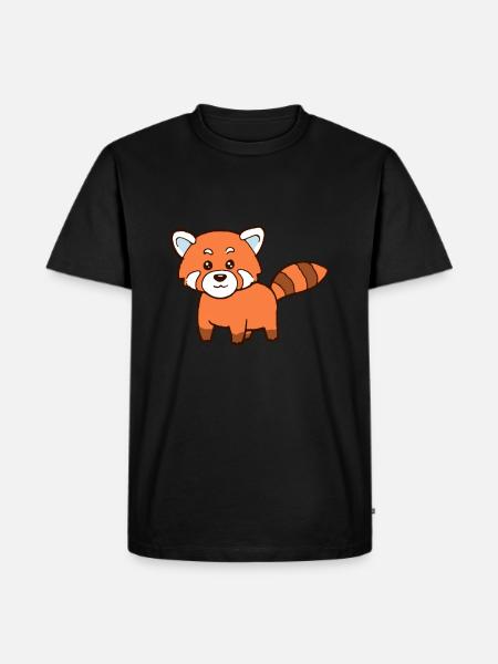 Roter Panda - Männer Premium Bio T-Shirt - Schwarz