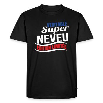 Véritable super neveu édition limitée - T-shirt Premium bio Homme - noir - Devant - Nico (187cm)