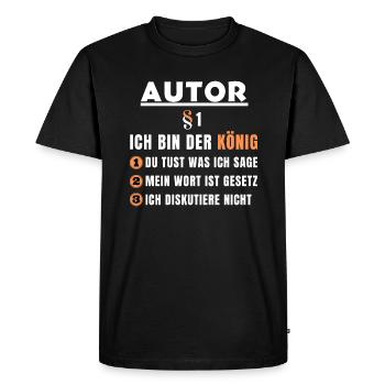 Author Gift - I'm the King - Men's Premium Organic T-Shirt - black - Front - Nico (187cm)