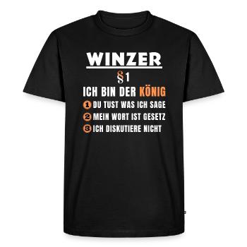 Cadeau de vigneron - je suis le roi - T-shirt Premium bio Homme - noir - Devant - Nico (187cm)