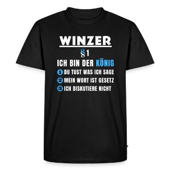 Cadeau de vigneron - je suis le roi - T-shirt Premium bio Homme - noir - Devant - Nico (187cm)