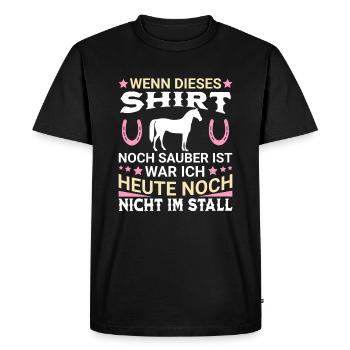 Still clean? Stable-free - Men's Premium Organic T-Shirt - black - Front - Nico (187cm)