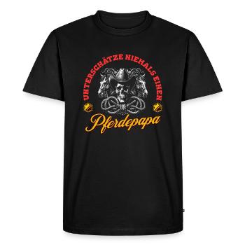 Papa cheval sous-estimé - T-shirt Premium bio Homme - noir - Devant - Nico (187cm)