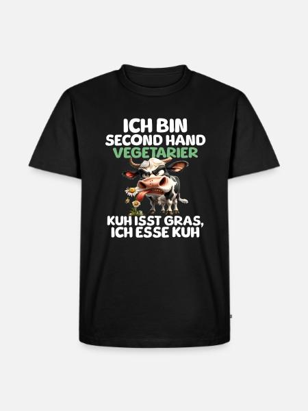 Second Hand Vegetarier - Männer Premium Bio T-Shirt - Schwarz