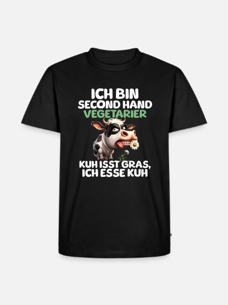 Second Hand Vegetarian - Men's Premium Organic T-Shirt - black