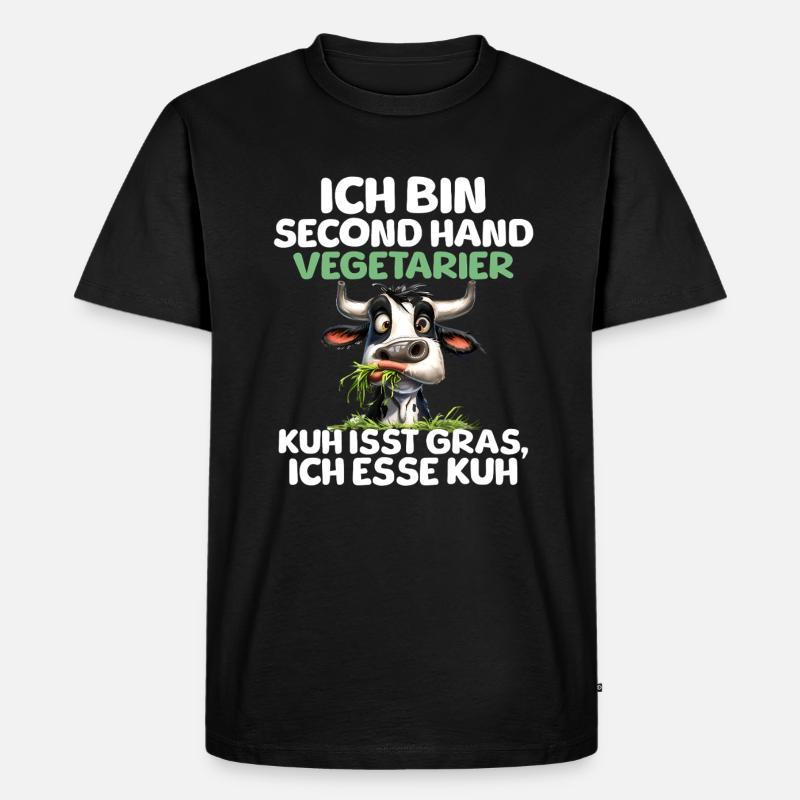 Second Hand Vegetarier - Männer Premium Bio T-Shirt - Schwarz