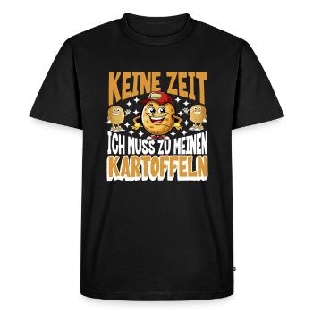 Drôle de jardinier de pommes de terre disant design pour l’agriculteur - T-shirt Premium bio Homme - noir - Devant - Nico (187cm)