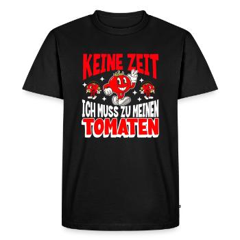 Pas le temps, je m’occupe de mes tomates - T-shirt Premium bio Homme - noir - Devant - Nico (187cm)
