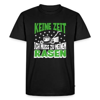 Pas le temps, je dois aller sur ma pelouse - T-shirt Premium bio Homme - noir - Devant - Nico (187cm)