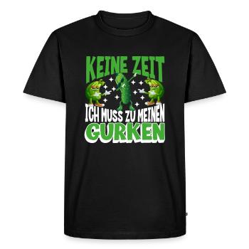 Drôle de jardinier de concombre disant design pour les légumes - T-shirt Premium bio Homme - noir - Devant - Nico (187cm)