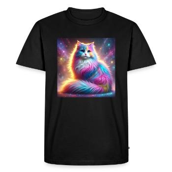Magic Galaxy Cat in the Universe - Men's Premium Organic T-Shirt - black - Front - Nico (187cm)
