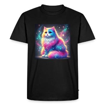 Magic Galaxy Cat in the Universe - Men's Premium Organic T-Shirt - black - Front - Nico (187cm)