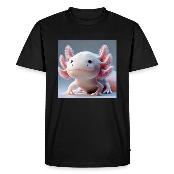 Cute Axolotl - Drôle de créature aquatique - T-shirt Premium bio Homme - noir - Devant - Nico (187cm)