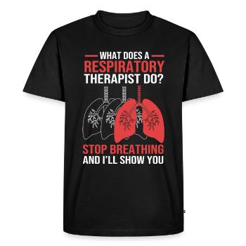 respirer de l’oxygène - T-shirt Premium bio Homme - noir - Devant - Nico (187cm)