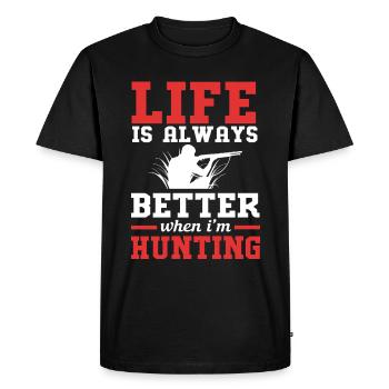 Crocodile Hunting Hunter Hunting - Men's Premium Organic T-Shirt - black - Front - Nico (187cm)