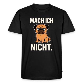 Carlin dit : Je ne le ferai pas – motif de chien effronté - T-shirt Premium bio Homme - noir - Devant - Nico (187cm)
