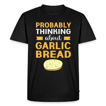 Bread Garlic - Men's Premium Organic T-Shirt - black - Front - Nico (187cm)