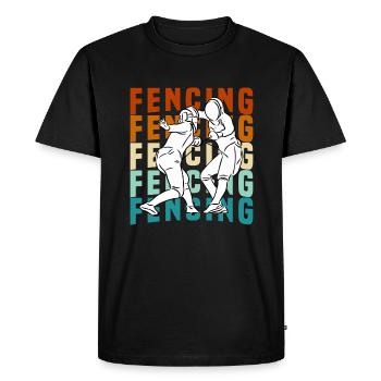 Fencing - Fencing Retro - Men's Premium Organic T-Shirt - black - Front - Nico (187cm)