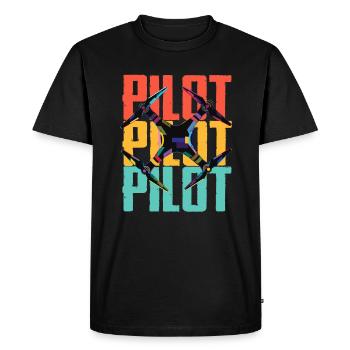 Drone - Drone Pilot - Men's Premium Organic T-Shirt - black - Front - Nico (187cm)