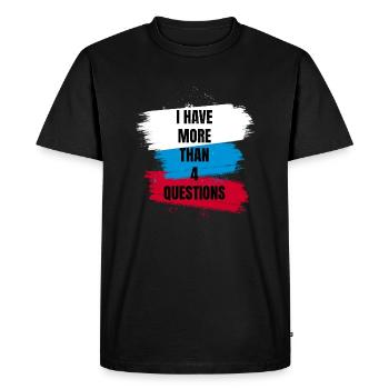 J’ai plus de 4 questions vintage texte simple - T-shirt Premium bio Homme - noir - Devant - Nico (187cm)