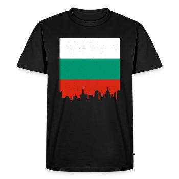 Drapeau bulgare Drapeau bulgare Sables d’or - T-shirt Premium bio Homme - noir - Devant - Nico (187cm)
