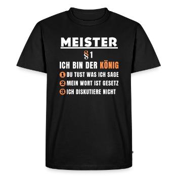 Cadeau de maître - Je suis le roi - T-shirt Premium bio Homme - noir - Devant - Nico (187cm)