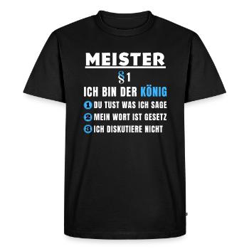 Cadeau de maître - Je suis le roi - T-shirt Premium bio Homme - noir - Devant - Nico (187cm)