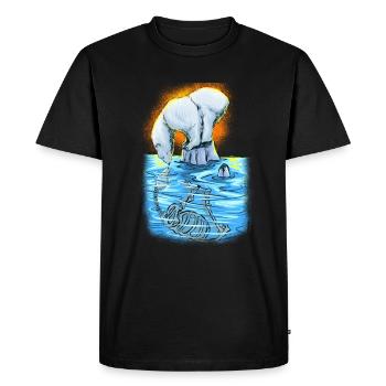 Polarbear Welt Bär Umwelt Natur Tierschutz Tier - Männer Premium Bio T-Shirt - Schwarz - Vorne - Nico (187cm)