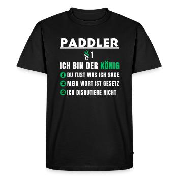 Cadeau de pagayeur - je suis le roi - T-shirt Premium bio Homme - noir - Devant - Nico (187cm)