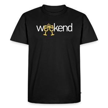 Weekend - finally weekend - Men's Premium Organic T-Shirt - black - Front - Nico (187cm)